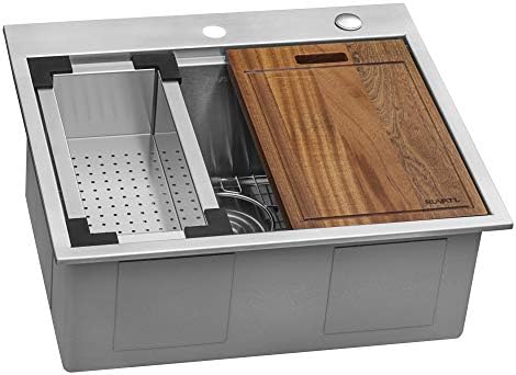 Ruvati 25x22-in 16-Gauge Workstation Drop-in Kitchen Sink - RVH8023 by Unknown