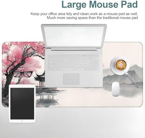 Japanese Cherry Blossoms Gaming Mouse Pad 35.4"x15.7" Large Extended Pad Desk Mat Anti-Slip Rubber Base & Durable Stitched Edges for Gamers Smooth Mouse Pad Writing Surface for Desk Office/Home - Image 7