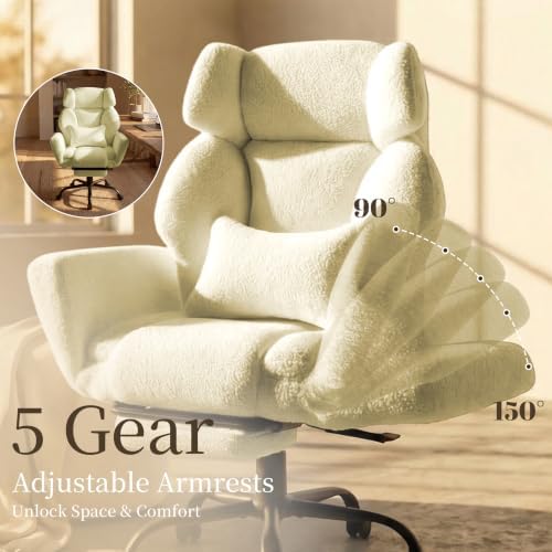 Big and Tall Office Chair with Flip Arms, Extra Wide Seat for Pets Sitting - Image 4
