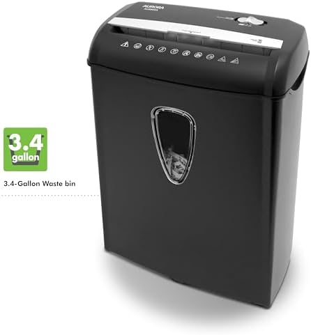 Aurora AU890XA 8-Sheet Crosscut Paper and Credit Card Shredder with Wastebasket - Image 5