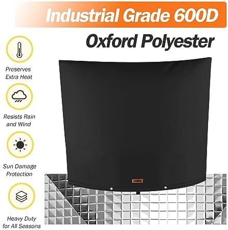 TOHONFOO Backflow Preventer Cover, Pipe Freeze Insulation, 40"Wx36"H, Black - Image 6