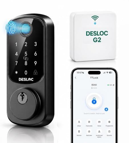 DESLOC WiFi Fingerprint Smart Lock with App Control and Keypad by DESLOC