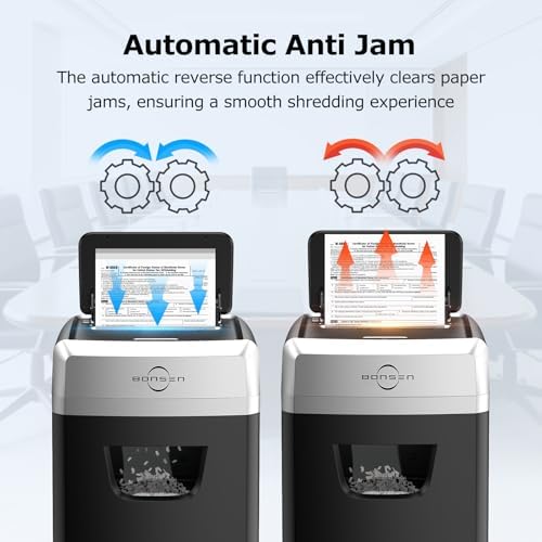 BONSEN 150-Sheet Autofeed Micro-Cut Heavy Duty Paper Shredder for Office - Image 6
