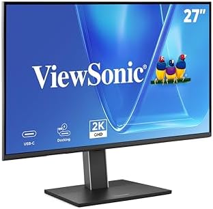 ViewSonic VG2758-2K 27 Inch 1440p Docking Monitor, 100W USB C, RJ45 by ViewSonicCorporation