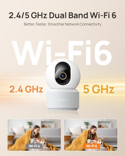 Anona 4K UHD Indoor Camera, Pet/Dog/Baby Security Camera with Phone App, 360°Pan-Tilt, 2.4G/5G Dual-Band Wi-Fi 6, Auto-Tracking, Person/Pet/Baby Crying Detection, Privacy Mode, Two-Way Audio, 4 Pack - Image 5