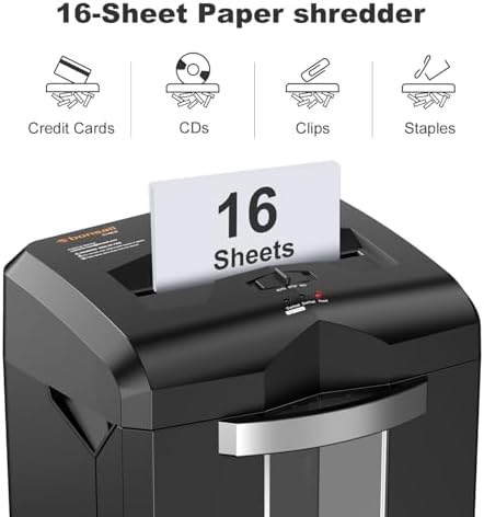 Bonsaii 16-Sheet Micro-Cut 60-Min Run Paper Shredder Heavy Duty - Image 4