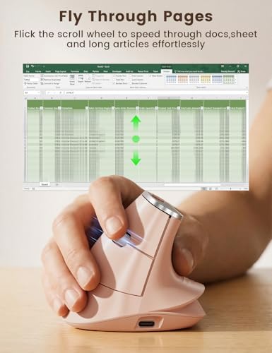 SABLUTE Ergonomic Vertical Wireless Mouse with 3-Device Switching MAM4 - Image 2