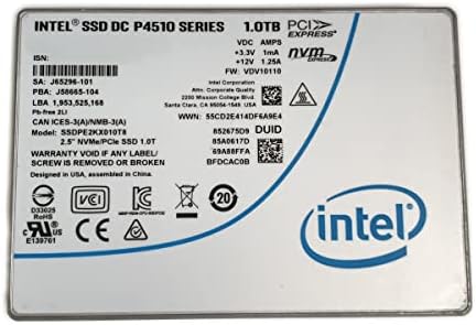 Intel SSD 1TB DC P4510 SSDPE2KX010T8 2.5 U.2 NVMe PCIe for Dell HP Lenovo Supermicro Server by Unknown