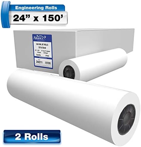 Alliance Wide Format Paper 24" x 150' CAD Bond Rolls (32lb | 2 Rolls, 24 In x 150 FT | 3" Core) - Image 5