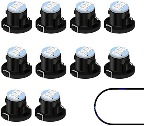 10PCS AC Climate Heater Control LED Lights Kit, 12V 6500K 20LM 3SMD Instrument Gauge Cluster Dashboard Bulbs, Plug and Play T4.2 Instrument Indicator Lights Bulb for Most Cars (Blue) by Unknown