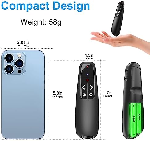 (2 Units) Wireless Presentation Clicker Remote for PowerPoint, Presenter - Image 5
