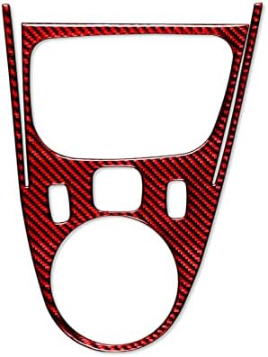 Real Soft Red Carbon Fiber Car Center Console Gear Shift Transmission Panel Trim Sticker Auto Interior Decoration Accessories Compatible with Benz Smart 2016 2017 2018 2019 2020 2021 - Image 5