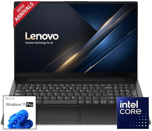 Lenovo New 15.6" FHD Business Laptop(2026-2027 Premium Edition), Intel Powerful Processor, 8GB DDR5, 256GB PCIe, Ultra Slim Design, Wi-Fi 6, 14.5-Hour Battery Life, Windows 11 Pro with MS 365 for Web by LENOVO
