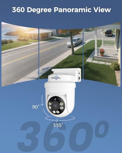 Hiseeu 360°View PTZ Wired Security Camera System,4ch DVR,2PCS 5MP Cameras - Image 2