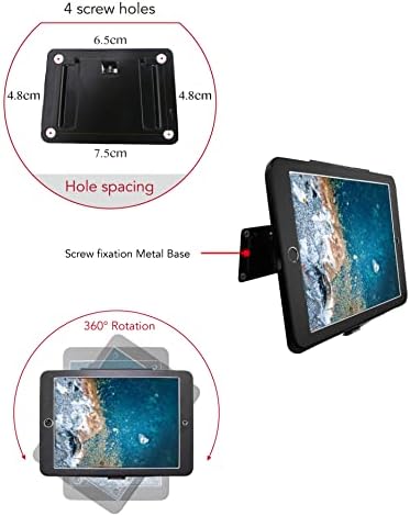 Wall Mount Bracket with Anti Theft Security Lock & Key for iPad 9.7",Metal - Image 6