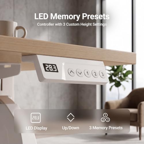 Claiks Electric Standing Desk, 40x24 Inch, Nature - Image 6
