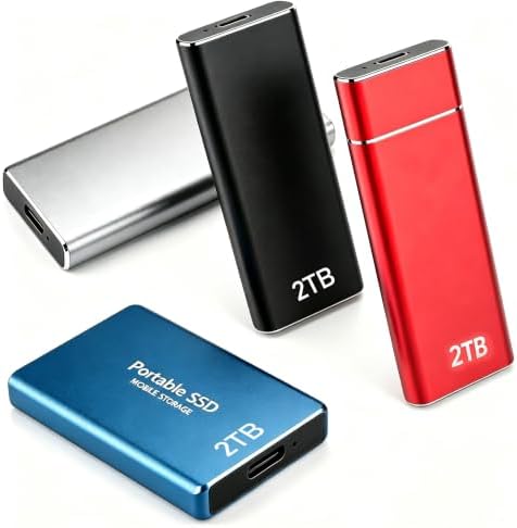 Portable SSD External Hard Drive, Ultra Slim External HDD Store USB 3.0 Type-C External Solid State Drive for Creators, Gaming, Compatible with Mac, PC, Phone by Unknown