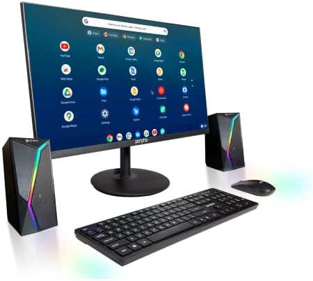 BlairTech Google ChromeOS Flex All-in-One Desktop PC with 24" Monitor | Intel Core i5 | 8 GB RAM, 128GB SSD, RGB Speakers, Wireless Keyboard & Mouse, WiFi & Bluetooth (Renewed) by Amazon+Renewed