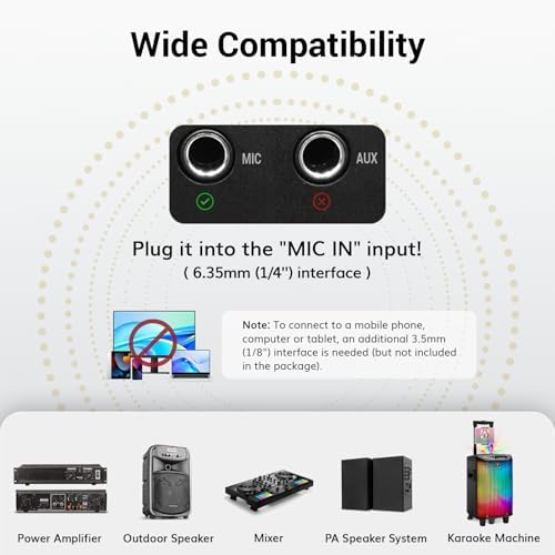 TONOR Wireless Microphones System, Handheld Microfono Inalambrico, Gray - Image 2