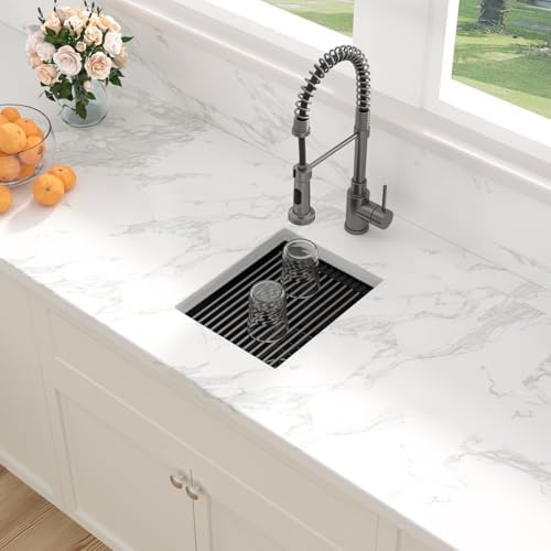 Sarlai 12 Black Bar Sink 12 x 15 Inch Undermount Workstation Bar Prep Sinks - Image 2
