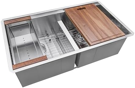Ruvati 30-in 16-Gauge 50/50 Undermount Workstation Kitchen Sink - RVH8345 by Unknown