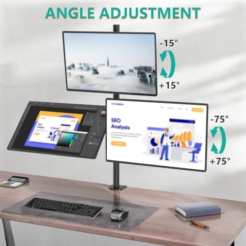 WALI Tall Triple Monitor Mount for 13-27 inch Computer Screens, up to 22lbs - Image 3