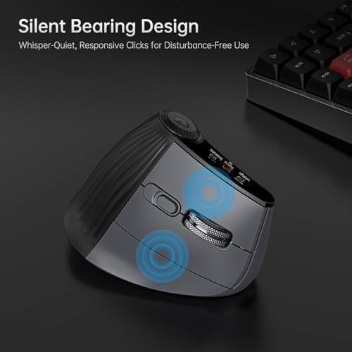 Ergonomic Vertical Mouse Wireless, Rechargeable Bluetooth Ultra-Fast Scrolling 4800 DPI Ergo Mouse, 2.4G Quiet Clicks 6 Buttons RGB Optical Mice, 3 Multi-Device Connectivity for Mac, Laptop - Image 7