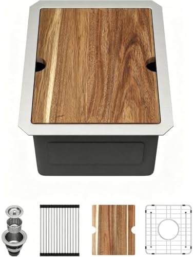 Kichae 12 Undermount Bar Sink Small Stainless Steel 16 Gauge Workstaion by Kichae