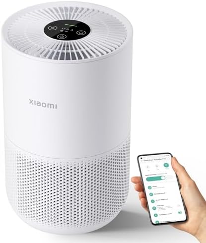 Xiaomi Mi Air Purifier 4 Compact, True HEPA H13 3-Stage Filter System Removes 99.97% of Pollutants as small as 0.3 microns, Smart Home Integration, Whisper Quiet, Just 0.9KW/day, OLED Touch Display by Xiaomi