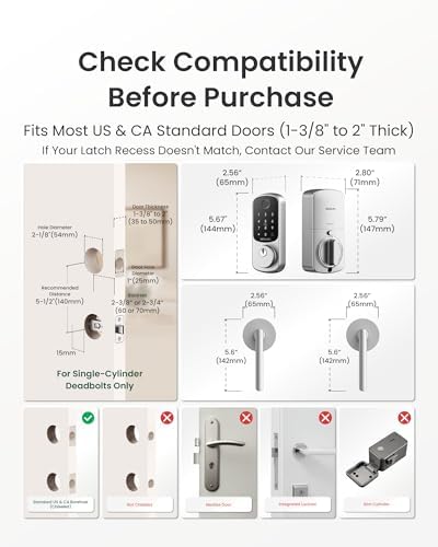 DESLOC B200 Fingerprint Smart Lock with 2 Elegant Round Lever Handles - Image 6