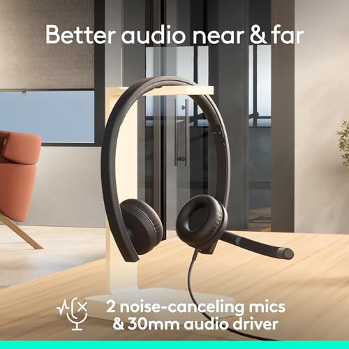 Logitech H570e USB-A Wired Headset with Microphone PC and Mac - Black - Image 3