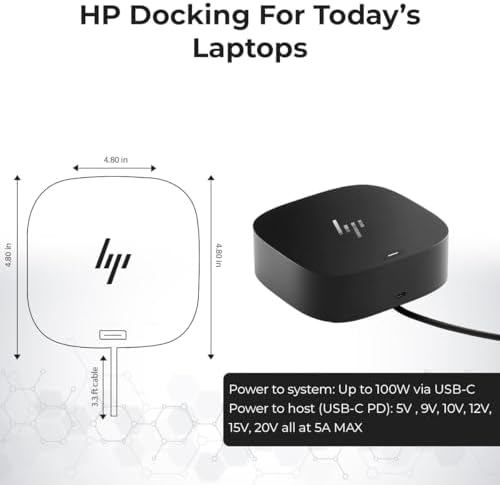 HP 5TW10AA USB-C Dock G5 Laptop Docking Station HDMI DP with Adapter - Image 6