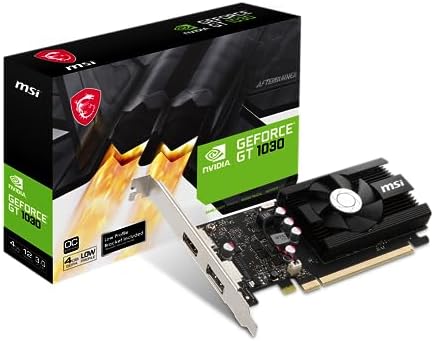 msi Gaming GeForce GT 1030 4GB DDR4 64-bit HDCP Support DirectX 12 DP/HDMI Single Fan OC Graphics Card (GT 1030 4GD4 LP OC) by Unknown