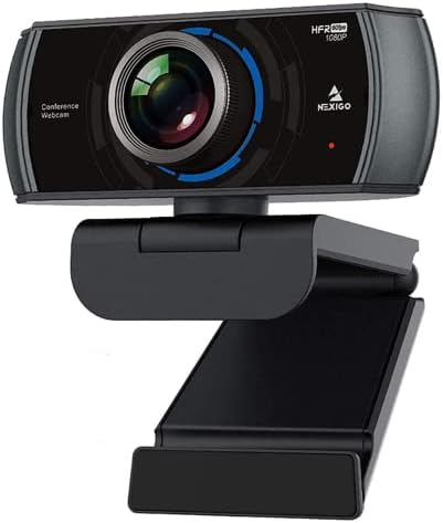 NexiGo N980P 1080P 60FPS Webcam with Microphone and Software Control, USB Computer Camera, Built-in Dual Noise Reduction Mics, 120° Wide-Angle for Zoom/Skype/FaceTime/Teams, PC Mac Laptop Desktop by NexiGo
