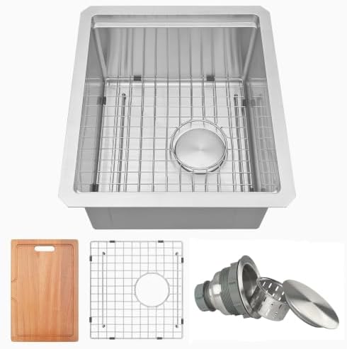Undermount Bar Sink 16" X 18",Wet Bar Prep Sink with Workstation by Lonsince