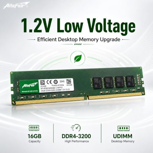 Altefeir 16GB DDR4 3200MHz Desktop RAM, 1.2V Low Voltage PC Memory Module for Gaming/Office/Workstation, Compatible with Intel & AMD Motherboards, Plug and Play Stable Performance - Image 5