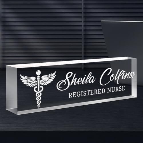 Custom Engraved Name Plate for Desk, Acrylic Desk Name Plate Personalized by Spricoz