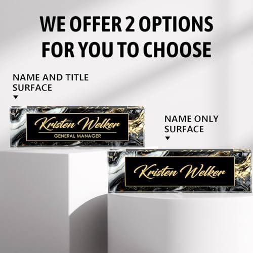 Custom Desk Name Plate Personalized, Acrylic Name Plate for Desk, Office Desk Decor for Women and Men, Employee Appreciation Gifts Office Gifts for Boss, Manager, Teacher, Nurse (deep Marble) - Image 4