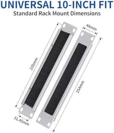 1U Brush Panel Cable Management for 10" Sturdy Stackable Network Rack - Image 2
