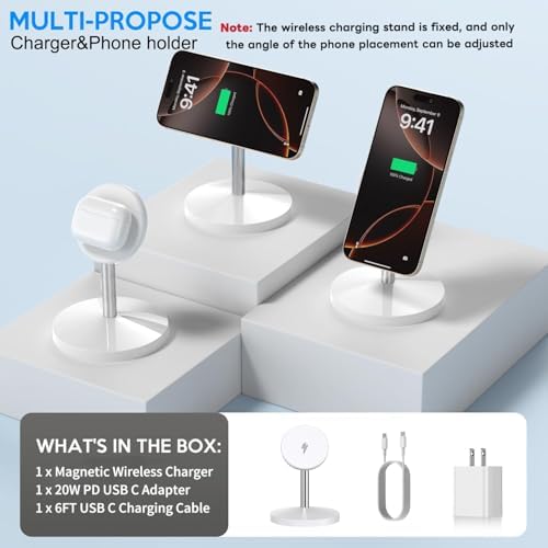 Magnetic Wireless Mag Safe Charger iPhone Stand,Magnet Wireless iPhone Charger Stand 6FT Fast Mag-Safe Charging Station Pad for Apple iPhone 16 Pro Max/16/16 Plus/15 Pro Max/14/13/12,AirPods Pro 2/3/4 - Image 5