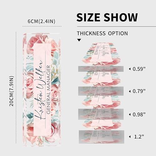 Custom Name Plate for Desk | Personalized Desk Name Plate | Personalized Boss Employee Appreciation Gifts | Acrylic Name Plate Office Desk Accessories (C-Pink Rose) - Image 5