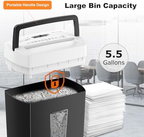 Bonsaii 12-Sheet Cross-Cut Heavy Duty Paper Shredder, P-4 Security, 5.5 Gal - Image 4