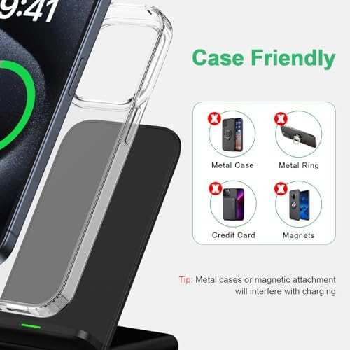 Wireless Charger Samsung Fast Charging Pad for Samsung Galaxy S25 Ultra/S25FE/S25 Plus/S24FE/S23/S22 Ultra/S21/S25 Edge, 2 Pack 15W Android Wireless Charger Pad Station and QC Adapter for Google Pixel - Image 5