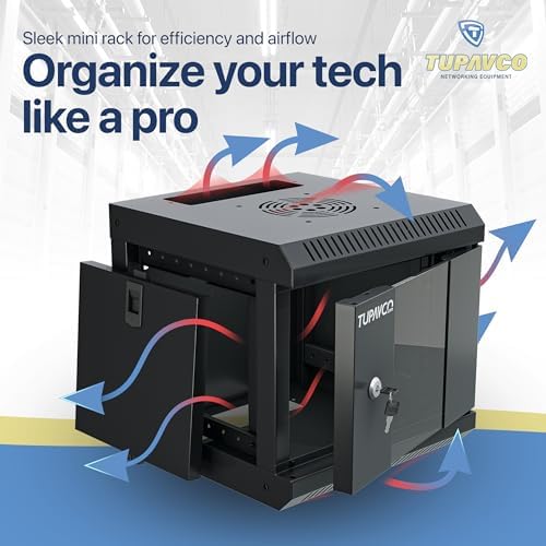 10 inch Mini Network Rack Cabinet - 4U Vented w/ 9 in Depth - Tupavco TP434 - Image 6
