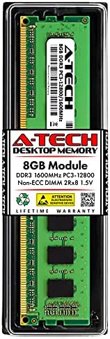 A-Tech 8GB RAM Replacement for Samsung M378B1G73QH0-CK0 | DDR3 1600MHz PC3-12800 2Rx8 1.5V UDIMM Non-ECC 240-Pin DIMM Memory Module by A-TechComponents