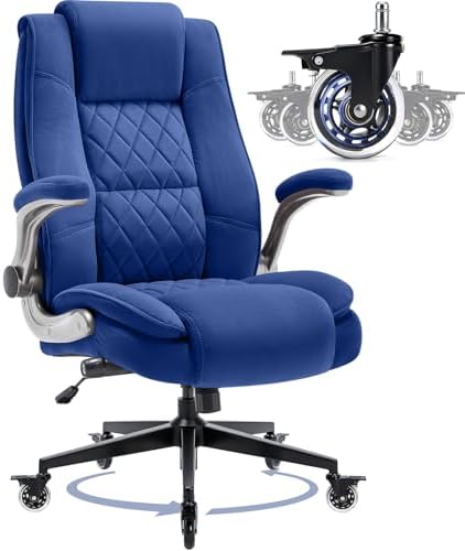 Fabric High Back Office Chair, Thick Padded Ergonomic Computer Desk Chair by Unknown
