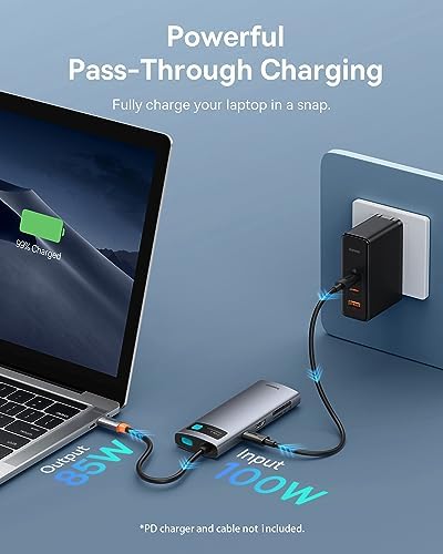 Baseus USB C to HDMI Adapter, 4K@60Hz USB C Docking Station, 7 in 1 USB C Hub with 3 USB-A, PD 100W, TF/SD Card Reader, Compatible for iPhone 15/Mac/Dell/Acer/HP/ASUS/Steam Deck/Rog Ally - Image 4