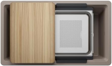 BLANCO Inteos SILGRANIT 33" Single Bowl Workstation Kitchen Sink Truffle - Image 2