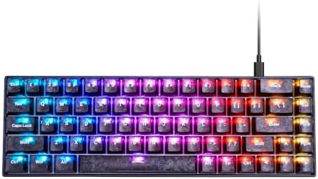 MageGee Portable 60% Mechanical Gaming Keyboard, MK-Box RGB Backlit Compact 68 Keys Mini Wired Office Keyboard with Red Switch for Windows Laptop PC Mac - Black Carbon Fiber by MageGee