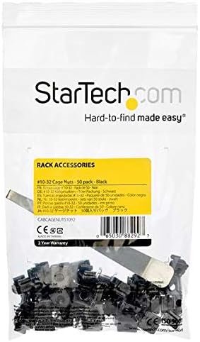 StarTech 50-Pack 10-32 Square Hole Cage Nuts & Tool, Black Steel, 19in, TAA - Image 4